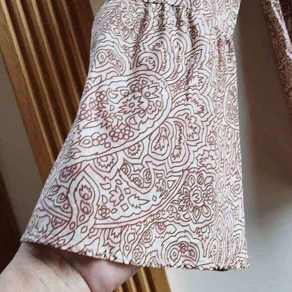 NWT American Eagle Outfitters Brown/Cream Henna Pattern Blouse Size Medium - Picture 4 of 16